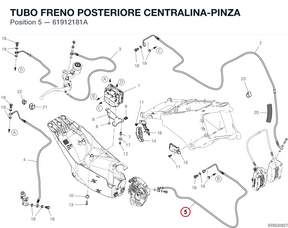 TUBO FRENO POSTERIORE CENTRALINA-PINZA 61912181A diagram position