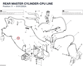 REAR MASTER CYLINDER-CPU LINE 61912262A diagram position