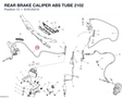 REAR BRAKE CALIPER ABS TUBE 2102 61912421A diagram position