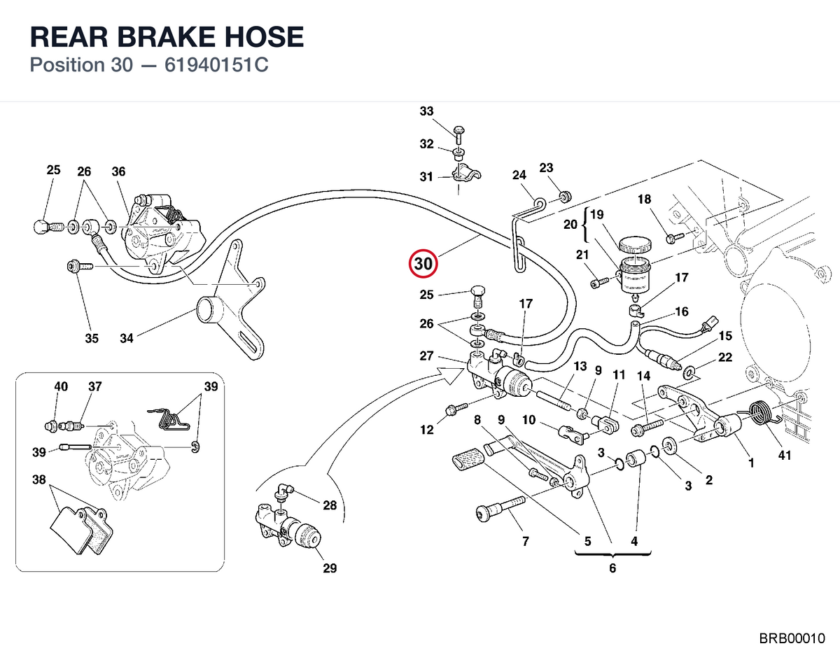 REAR BRAKE HOSE 61940151C diagram position