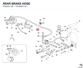 REAR BRAKE HOSE 61940211A diagram position