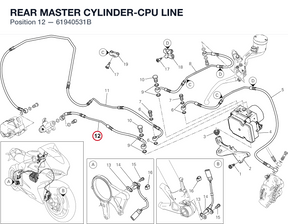 REAR MASTER CYLINDER-CPU LINE 61940531B diagram position