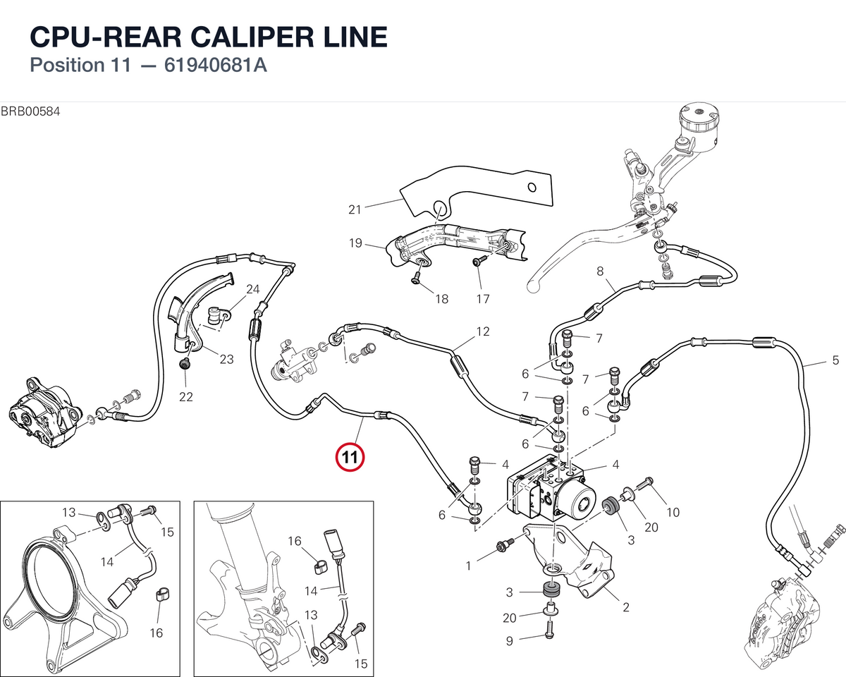 CPU-REAR CALIPER LINE 61940681A diagram position