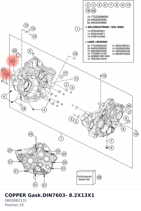 Diagram preview: COPPER Gask.DIN7603- 8.2X13X1 (0603082131)