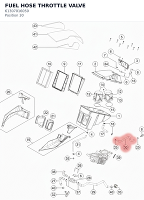 Diagram preview: FUEL HOSE THROTTLE VALVE (61307016050)