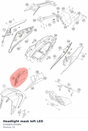 Diagram preview: Headlight mask left LED (93008001000BH)