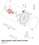 Diagram preview: BEAR.SPACER TUBE FRONT D22MM (70009011000)