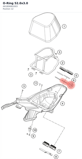 Diagram preview: O-Ring 52.0x3.0 (A61806861003)