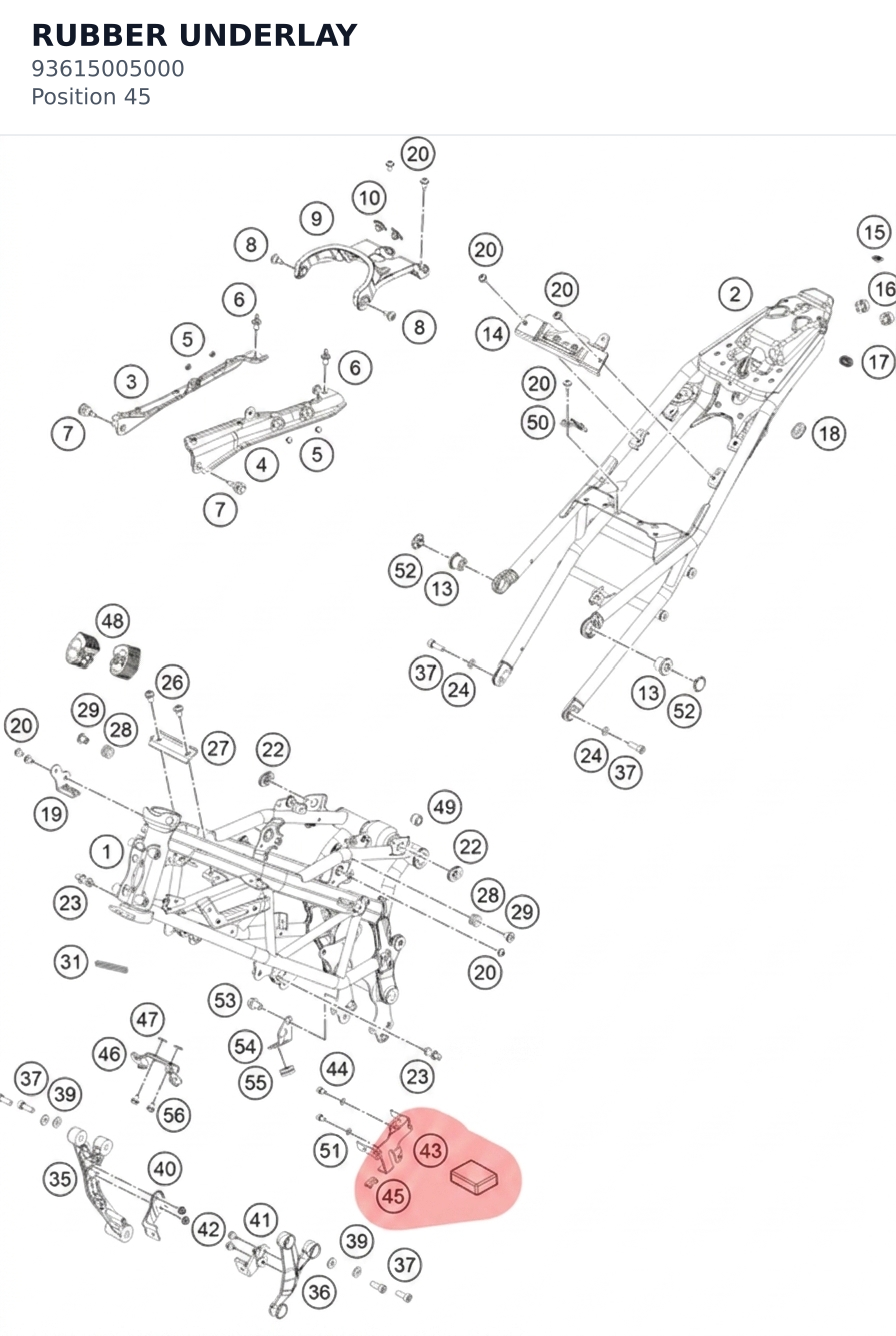 Diagram preview: RUBBER UNDERLAY (93615005000)