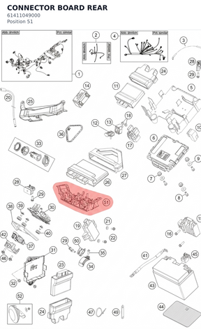Diagram preview: CONNECTOR BOARD REAR (61411049000)