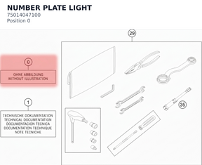 Diagram preview: NUMBER PLATE LIGHT (75014047100)