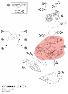 Diagram preview: CYLINDER 125 '07 (50330005544)