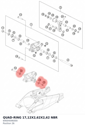 Diagram preview: QUAD-RING 17,12X2,62X2,62 NBR (69004096000)