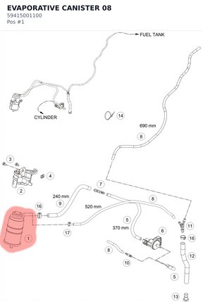Diagram preview: EVAPORATIVE CANISTER 08 (59415001100)