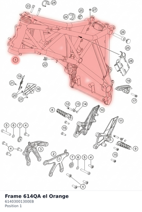 Diagram preview: Frame   614QA   el Orange (61403001300EB)