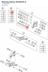 Diagram preview: Bearing sleeve 10x18x25.5 (77204080010)