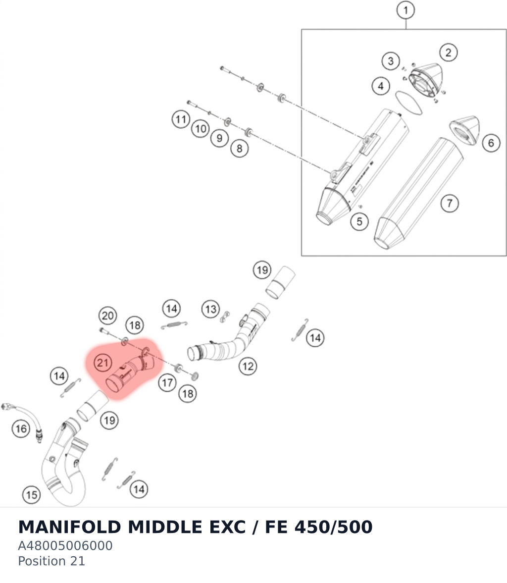 Diagram preview: MANIFOLD MIDDLE EXC / FE 450/500 (A48005006000)