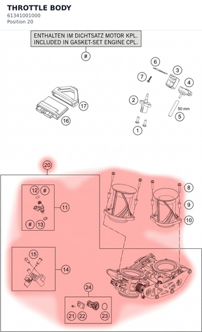 Diagram preview: THROTTLE BODY (61341001000)