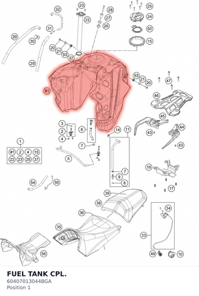 Diagram preview: FUEL TANK CPL. (60407013044BGA)