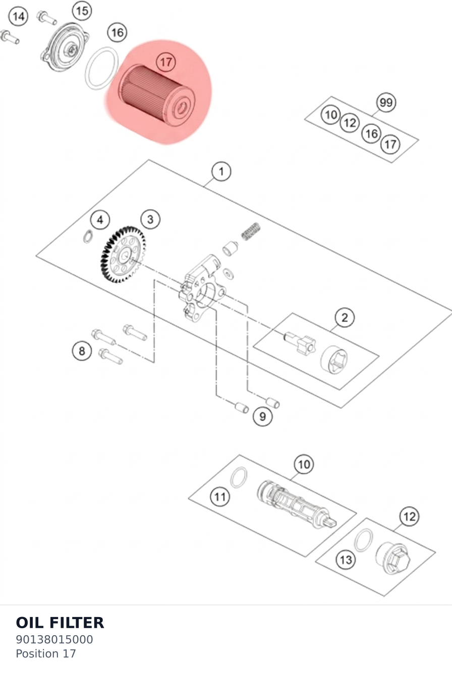 Diagram preview: OIL FILTER (90138015000)