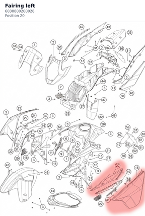 Diagram preview: Fairing left (6030800200028)
