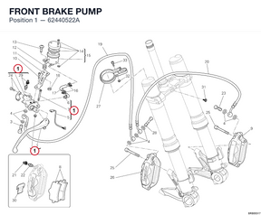 FRONT BRAKE PUMP 62440522A diagram position