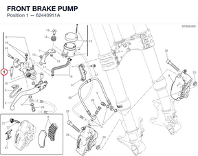 FRONT BRAKE PUMP 62440911A diagram position