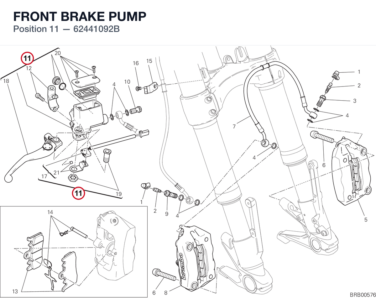 FRONT BRAKE PUMP 62441092B diagram position