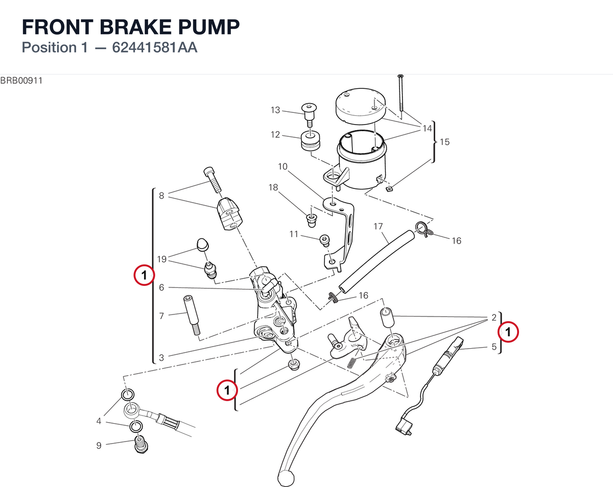 FRONT BRAKE PUMP 62441581AA diagram position