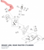 Diagram preview: BRAKE LINE, REAR MASTER CYLINDER (63742002000)