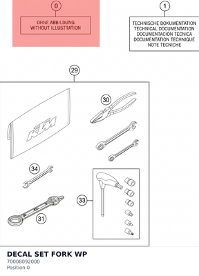 Diagram preview: DECAL SET FORK WP (70008092000)
