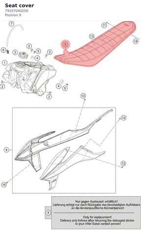 Diagram preview: Seat cover (79107040250)