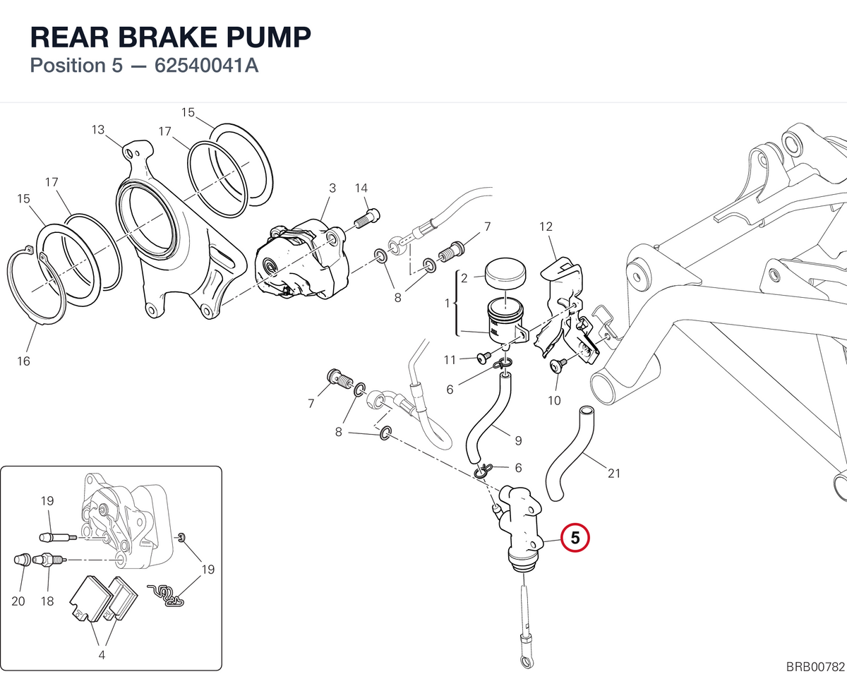 REAR BRAKE PUMP 62540041A diagram position