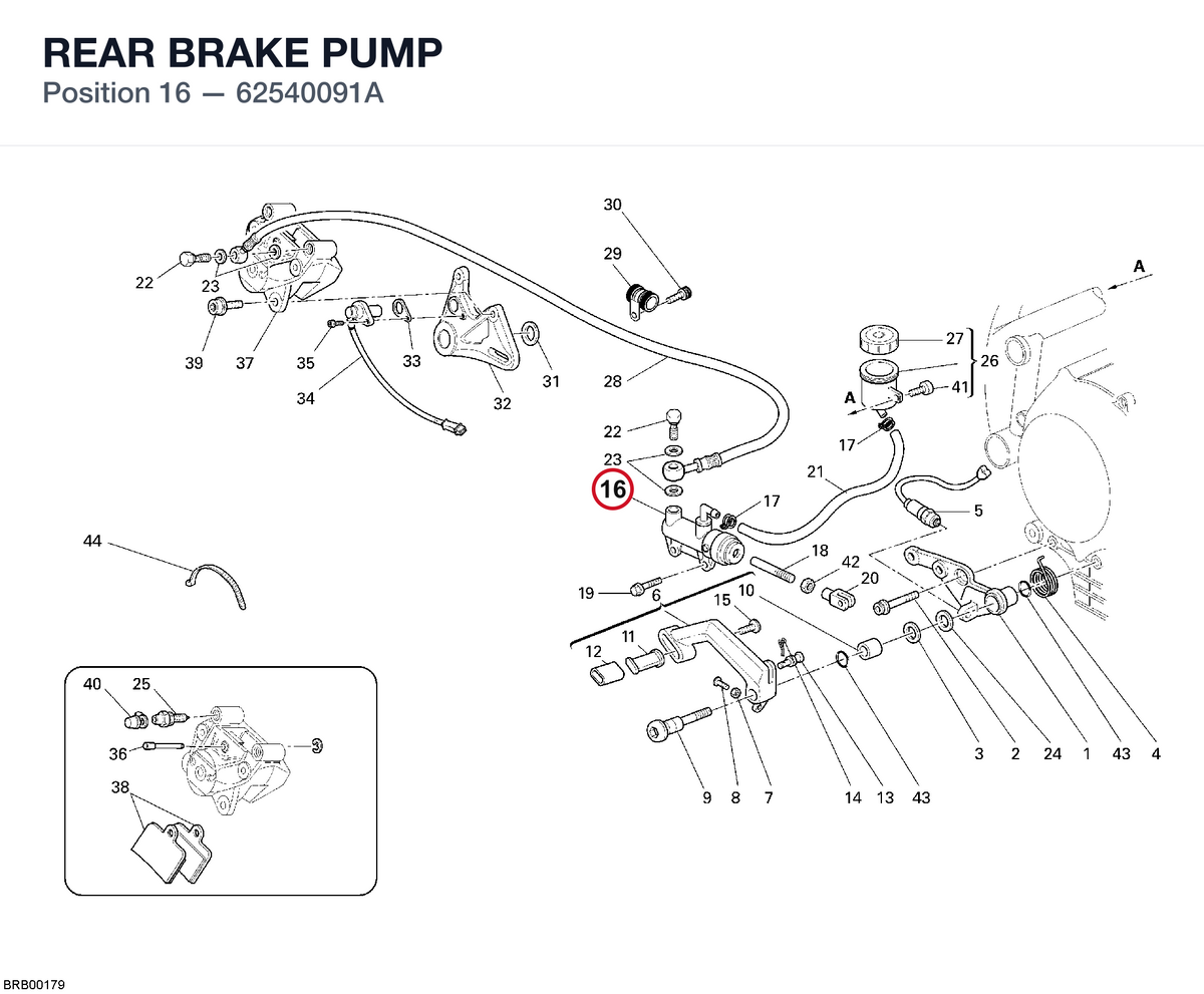 REAR BRAKE PUMP 62540091A diagram position