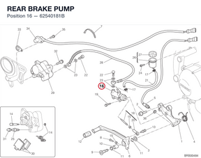 REAR BRAKE PUMP 62540181B diagram position