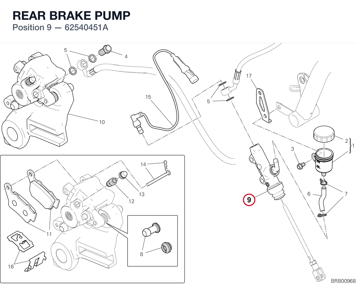 REAR BRAKE PUMP 62540451A diagram position