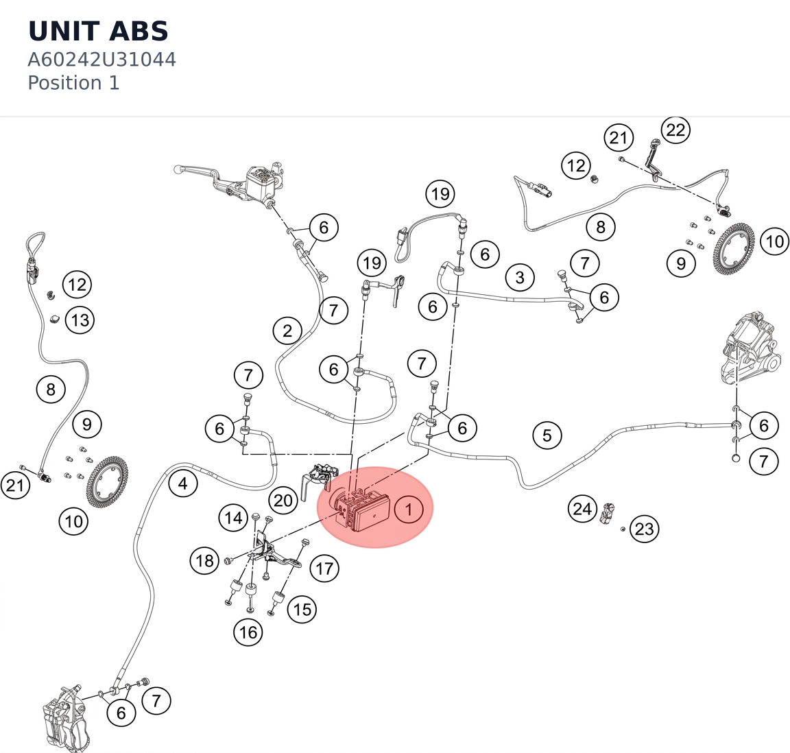 Diagram preview: UNIT ABS (A60242U31044)