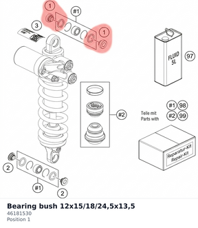 Diagram preview: Bearing bush 12x15/18/24,5x13,5 (46181530)