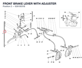 FRONT BRAKE LEVER WITH ADJUSTER 62610031B diagram position