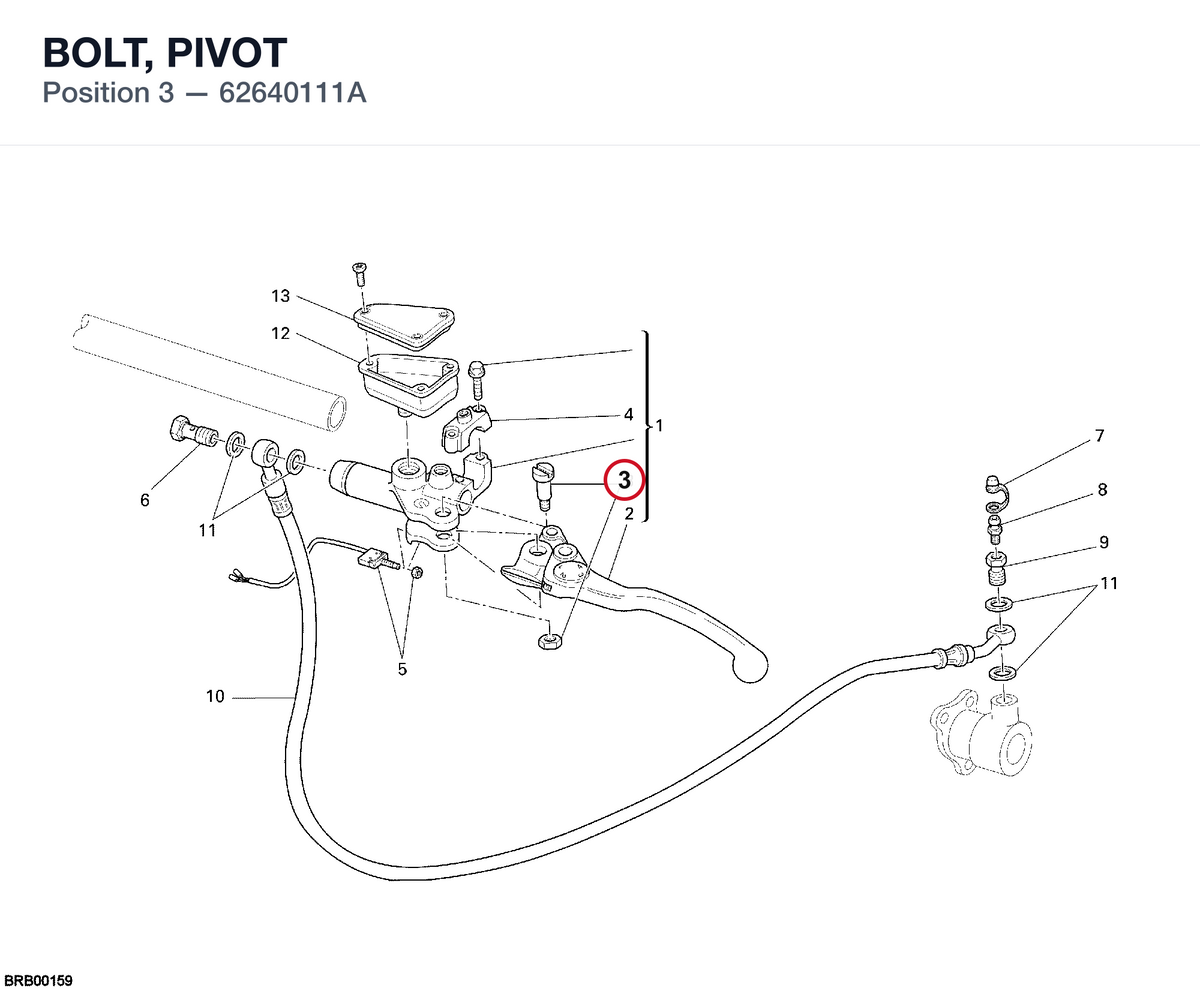 BOLT, PIVOT 62640111A diagram position