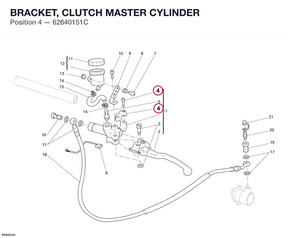 BRACKET, CLUTCH MASTER CYLINDER 62640151C diagram position