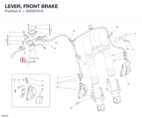 LEVER, FRONT BRAKE 62640191A diagram position