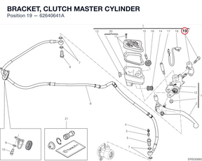 BRACKET, CLUTCH MASTER CYLINDER 62640641A diagram position
