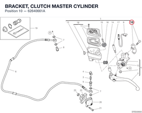 BRACKET, CLUTCH MASTER CYLINDER 62640661A diagram position