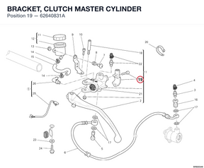 BRACKET, CLUTCH MASTER CYLINDER 62640831A diagram position
