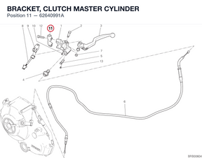 BRACKET, CLUTCH MASTER CYLINDER 62640991A diagram position