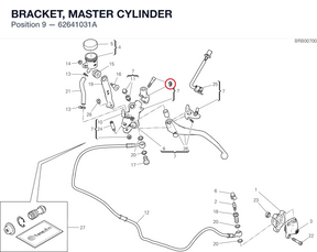 BRACKET, MASTER CYLINDER 62641031A diagram position