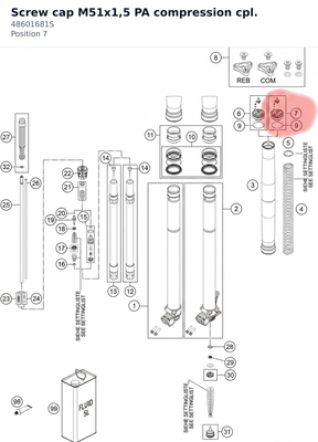 Diagram preview: Screw cap M51x1,5 PA compression cpl. (48601681S)