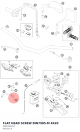 Diagram preview: FLAT HEAD SCREW DIN7985-M 4X20 (0985040203)