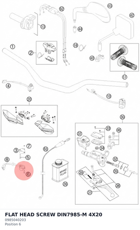 Diagram preview: FLAT HEAD SCREW DIN7985-M 4X20 (0985040203)